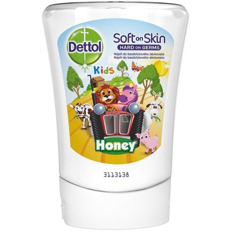 Dettol Kids Zoo Honey - Med tekuté mýdlo do bezdotykového dávkovače mýdla náhradní náplň 250 ml