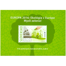 Známkový zošítok - EUROPA 2016: Ekológia v Európe - mysli zeleno! 