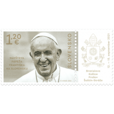 Známka - Návšteva pápeža Františka na Slovensku