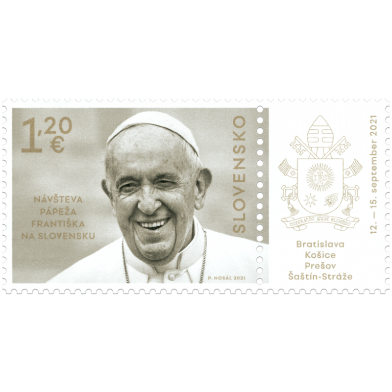 Známka - Návšteva pápeža Františka na Slovensku