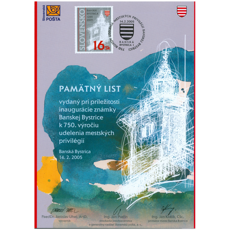 Pamätný list č. 15 - Banská Bystrica - 750. výročie