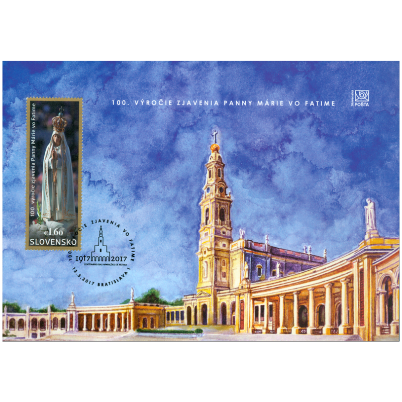 Pamätný list  č. 58 - 100. výročie zjavenia Panny Márie vo Fatime: Spoločné vydanie s Portugalskom, Poľskom a Luxemburskom