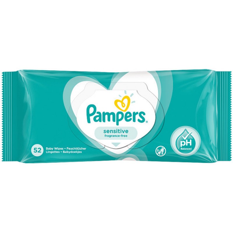 PAMPERS Sensitive detské vlhčené obrúsky 52 ks