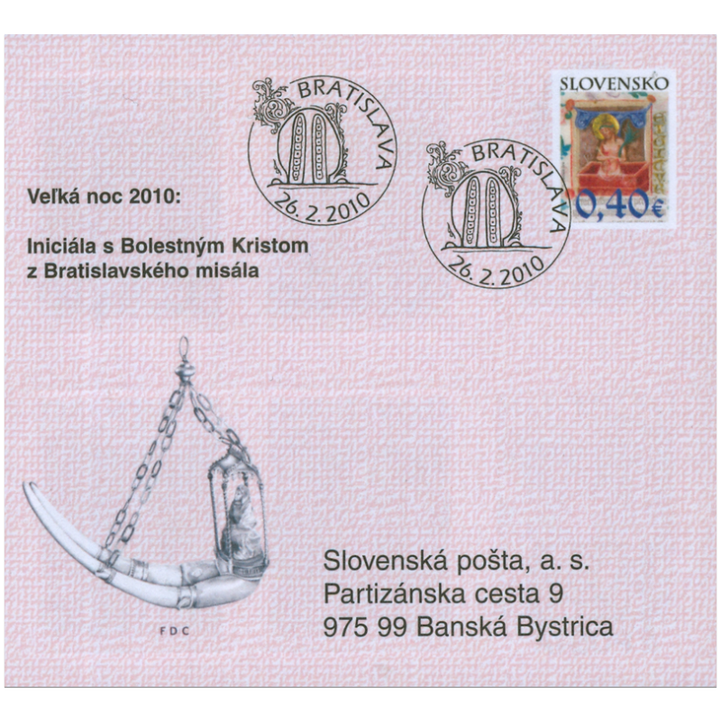 Známkový zošítok - Veľká noc 2010: Iniciála s Bolestným Kristom z Bratislavského misála 