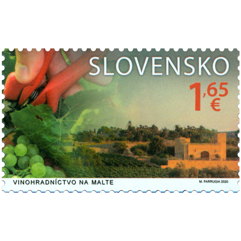 Známka - Spoločné vydanie s Maltou: Vinohradníctvo na Slovensku (2)