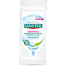 Sanytol dezinfekčné jednorazové čistiace utierky antialergénne, 36 ks