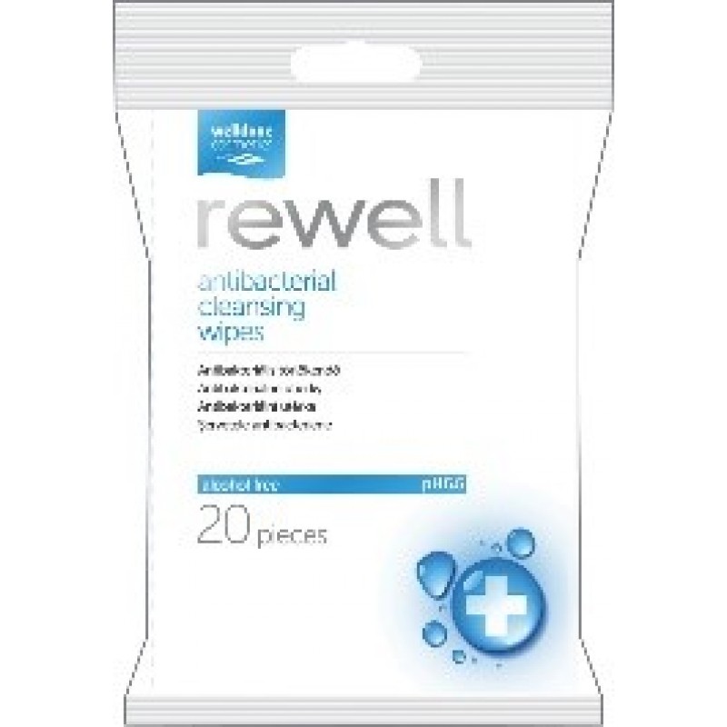 Rewell vlhčené obrúsky s antibakteriálnym a hydratačným účinkom 20ks