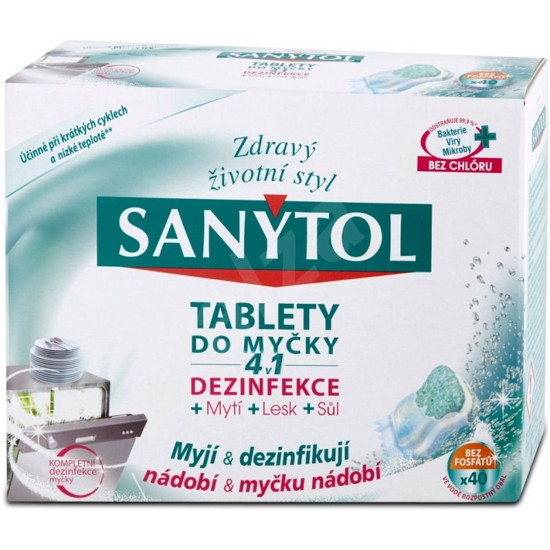 Sanytol 4v1 tablety do umývačky riadu 40 ks