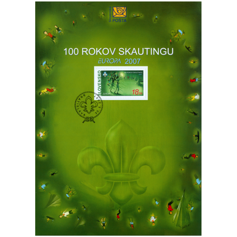 Nálepný list č. 70 - EUROPA 2007 - 100 rokov skautingu