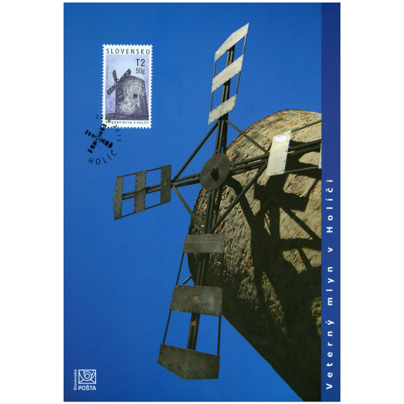 Nálepný list č. 99 - Technické pamiatky: Historické mlyny – veterný mlyn v Holíči