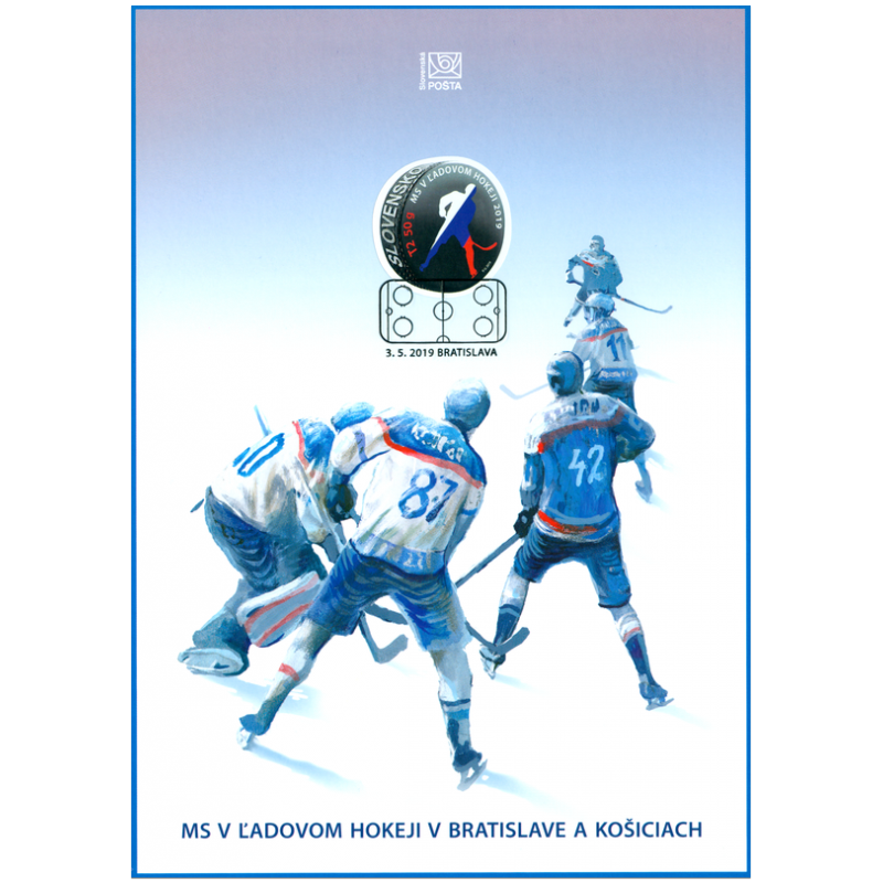 Nálepný list č. 128 - MS v ľadovom hokeji v Bratislave a Košiciach
