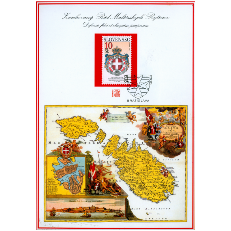 Nálepný list č. 45 - Poštová dohoda so Zvrchovaným rádom Maltézskych rytierov