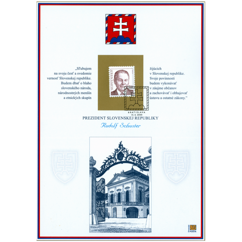 Nálepný list č. 43 - Prezident Slovenskej republiky Rudolf Schuster